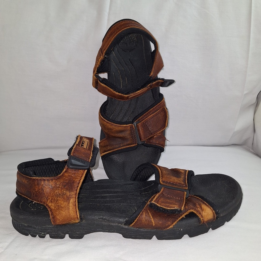 Timberland Hiking Trail Outdoor Strap Sandals - Brown Leather - Men's - Size‎ 9M
